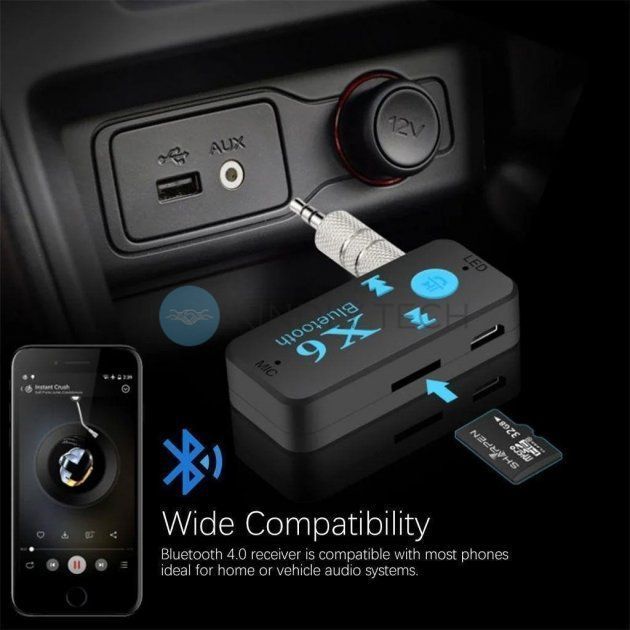 Бездротовий адаптер Bluetooth-приймач аудіо ресивер 6948 BT-X6 AUX