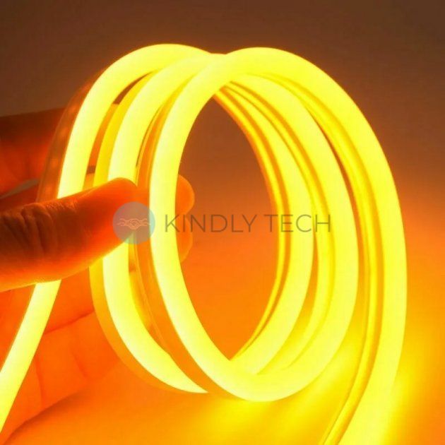 Світлодіодна стрічка силіконова LED NEON 12V-220V 5м, Yellow