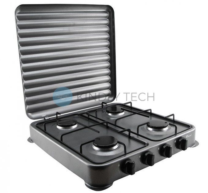 Варочная поверхность газовая плита Domotec MS 6604 на 4 конфорки, Серый