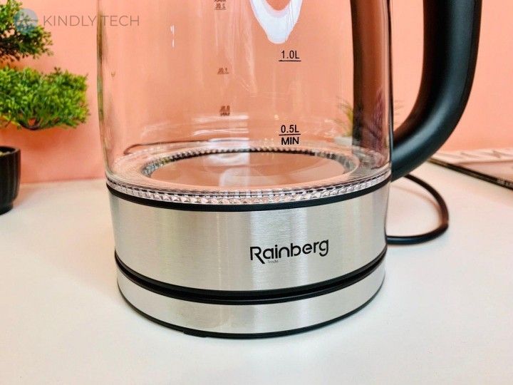 Стеклянный электрический чайник Rainberg RB-703 (2200W)