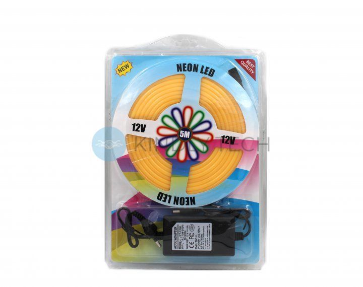 Світлодіодна стрічка силіконова LED NEON 12V-220V 5м, Yellow
