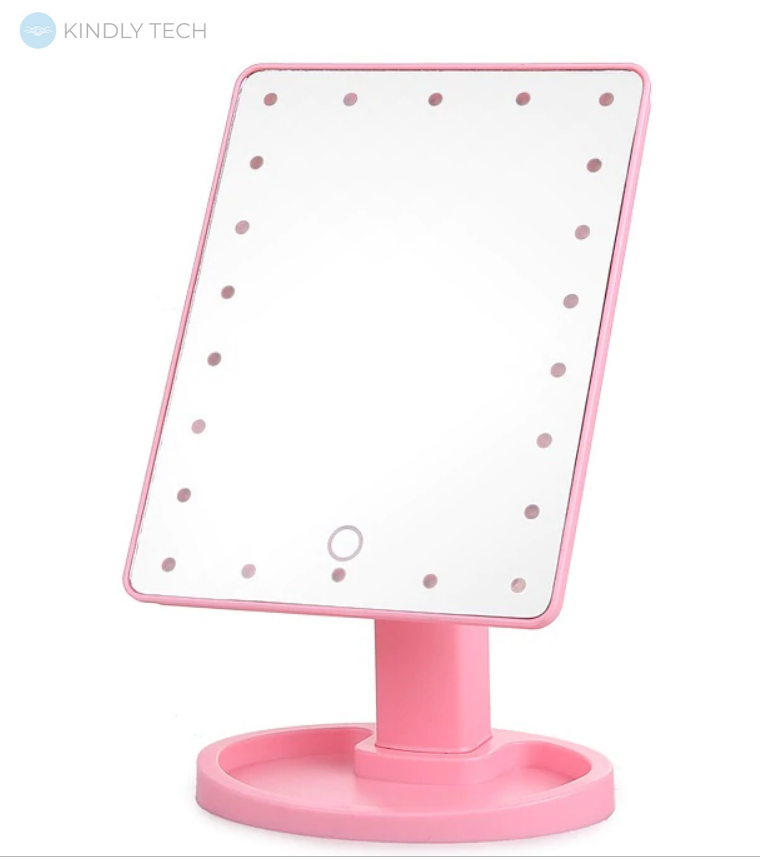 Зеркало для макияжа Magic Makeup Mirror с 22 LED-подсветкой Розовое