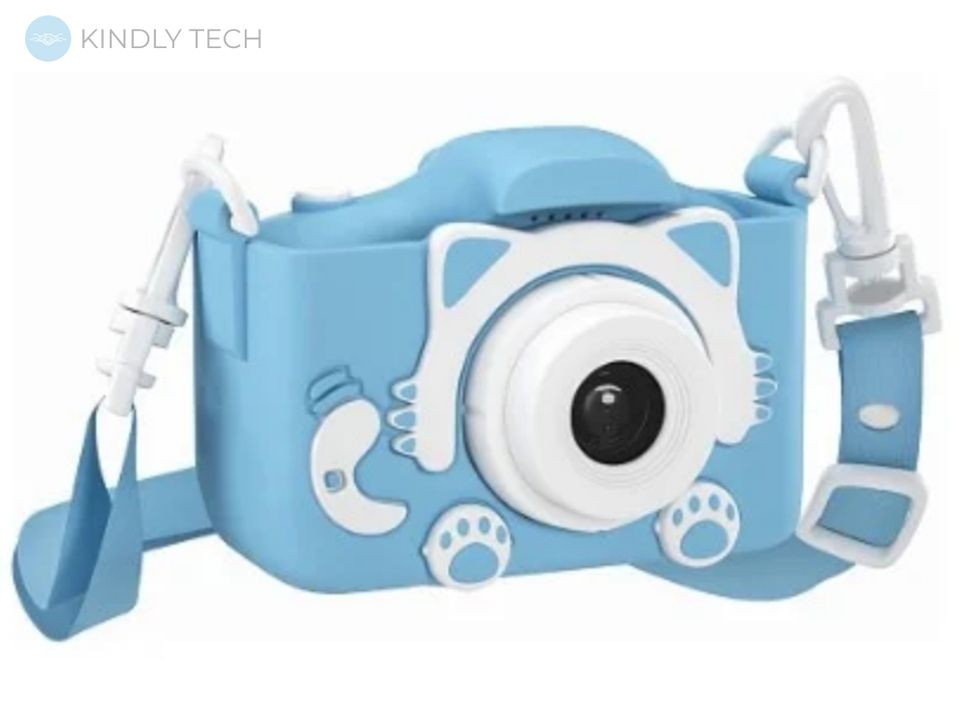 Дитячий цифровий фотоапарат Cat Ears з автофокусом, Blue