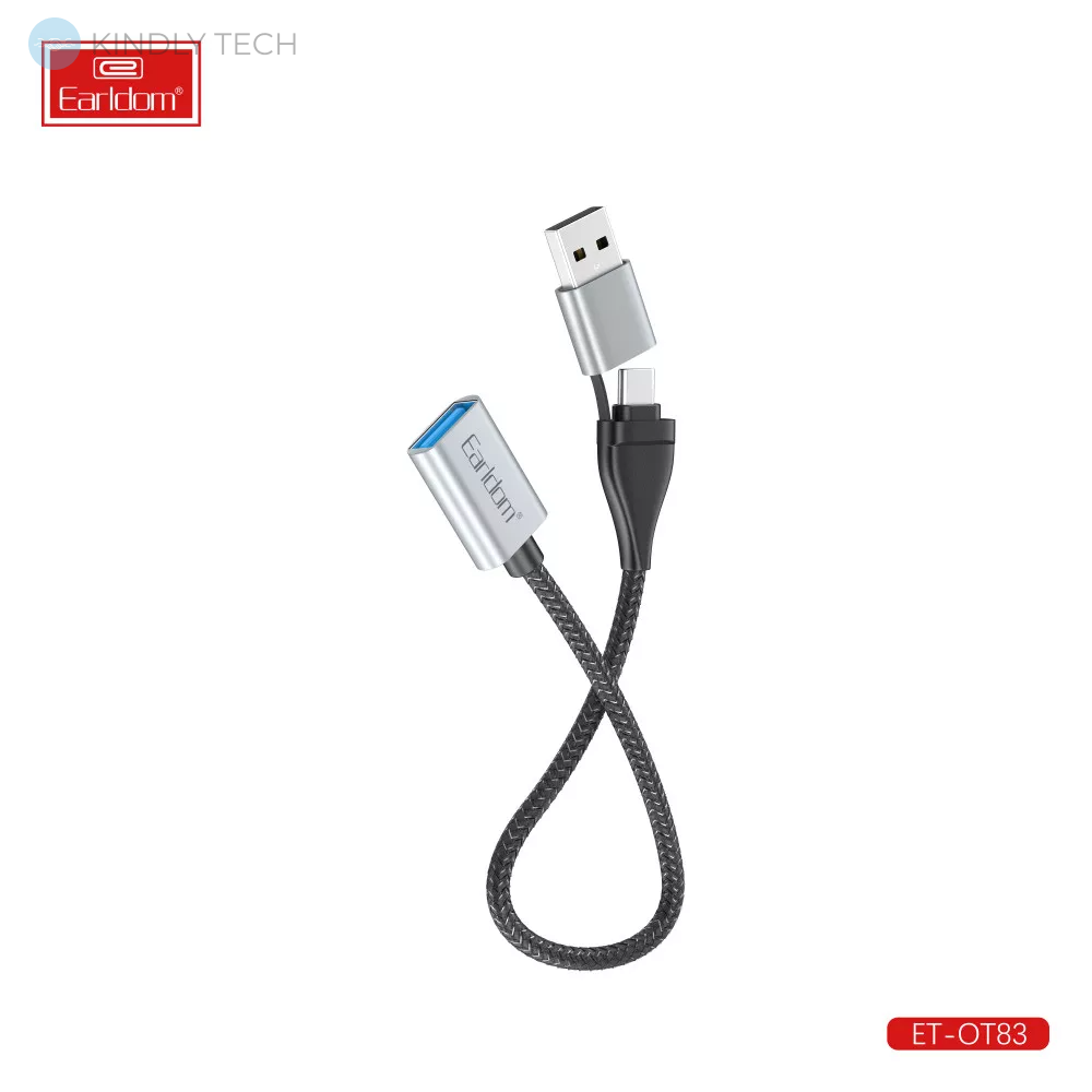 Перехідник OTG USB C & USB A To USB3.0 — Earldom ET-OT83 2 in 1