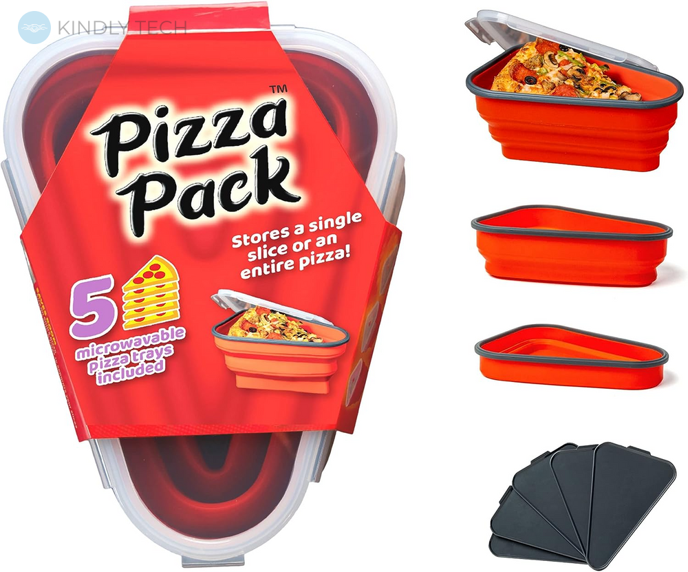 Трикутний силіконовий ланч бокс для піци, Контейнер для зберігання сендвічів PIZZA PACK