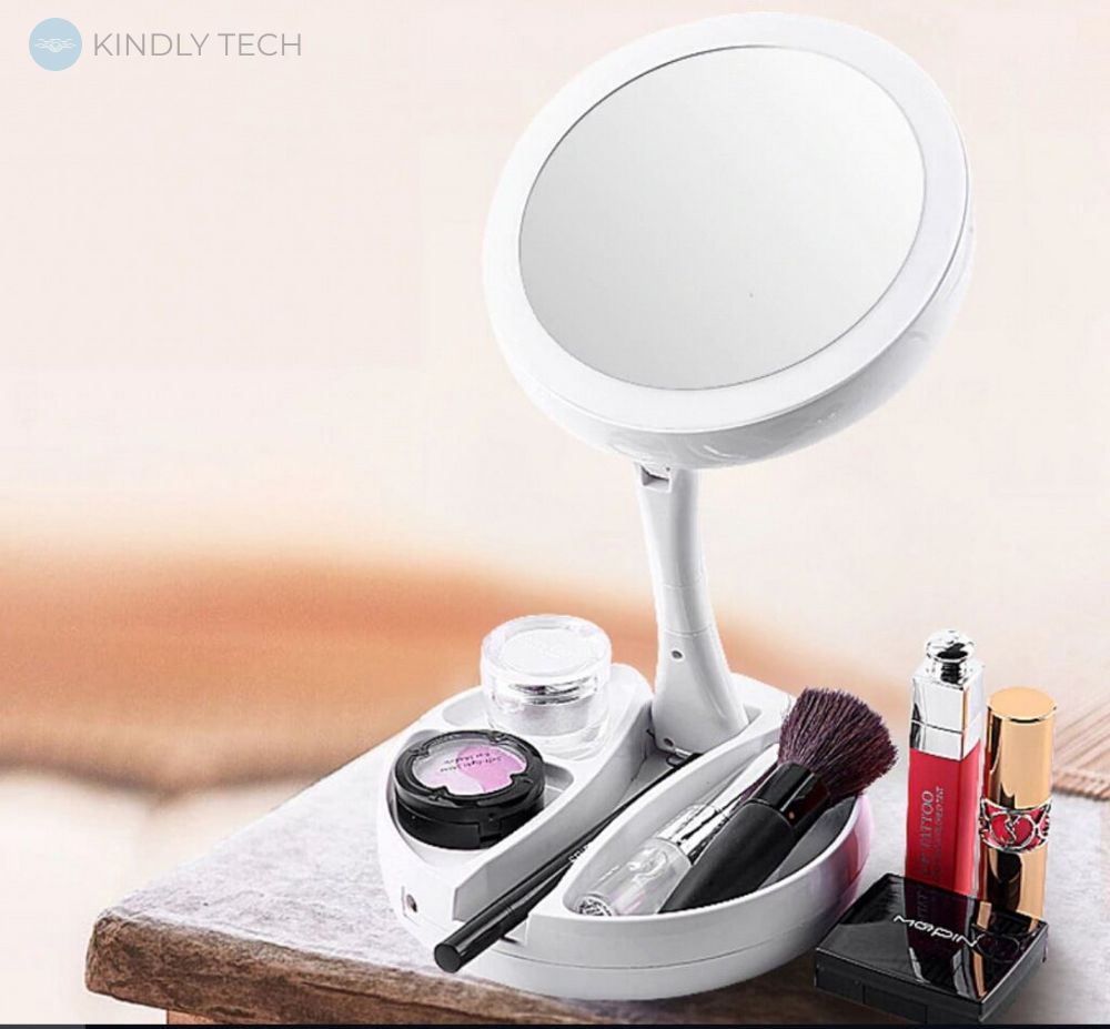 Настольное складное зеркало для макияжа Mirror My fold Away с LED подсветкой