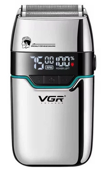 Електробритва чоловіча VGR V-350 з дисплеєм та акумулятором,Silver