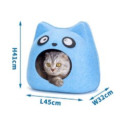 Будиночок для котів із текстилю у формі кота Блакитний