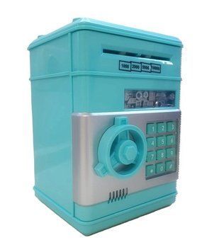 Дитяча сейф-скарбничка з кодовим замком Number Bank, Бірюзова