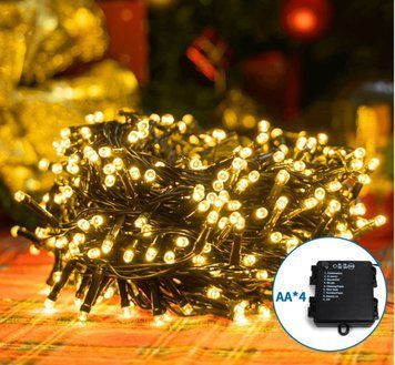 Гирлянда на елку, 0,3М+25М, 500LED, 8 функций синхронизации, желтая