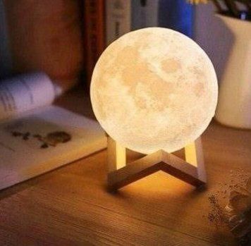 Світильник-нічник 3D шар Луна Moon Lamp на дерев&rsquo;яній підставці 15 см
