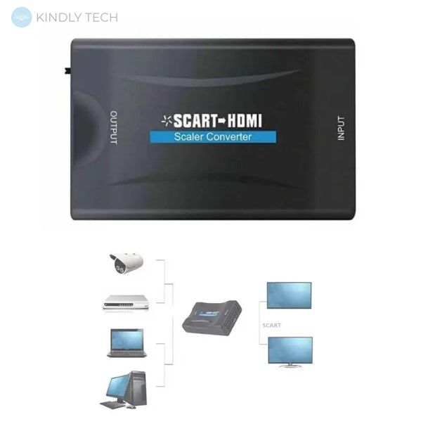 HDMI - SCART конвертер видео аудио адаптер 1080p 60fps