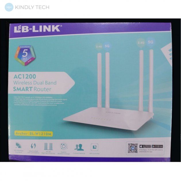 Wi-Fi роутер LB-Link BL-W1210M 2.4GHz/5GHz 1200Mbps маршрутизатор