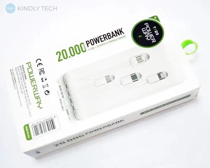 Power Bank 20000 mAh TX23 Зовнішній акумулятор для смартфона Повербанк для телефону