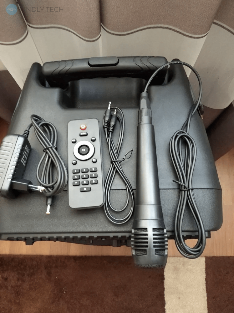 Портативна акустична система ZPX ZX-7774 з проводовим мікрофоном 90 Вт