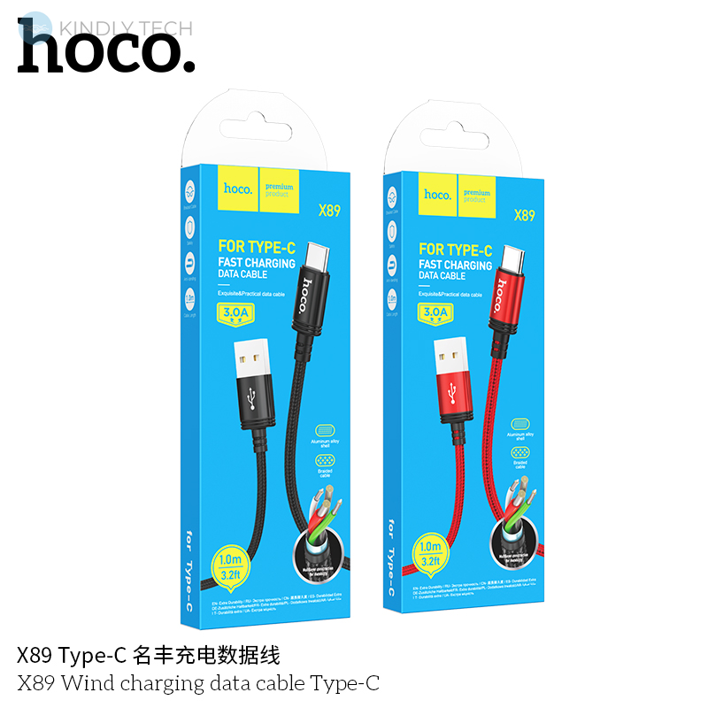 Кабель зарядки HOCO X89 USB - Type-C, В ассортименте
