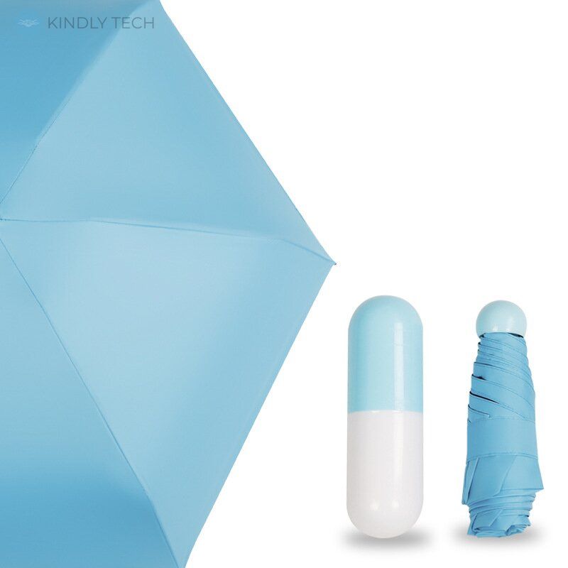 Компактний парасолька-капсула Capsule Umbrella Блакитний