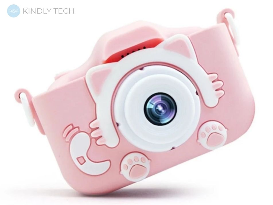 Детский цифровой фотоаппарат Cat Ears с автофокусом, Pink