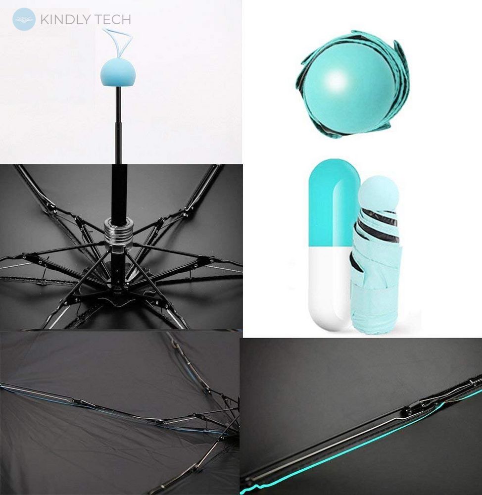 Компактный зонт-капсула Capsule Umbrella Голубой