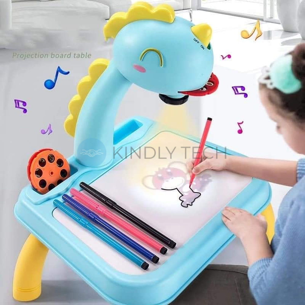 Детский стол проектор для рисования с подсветкой Жираф Projector Painting 24 Детали, blue