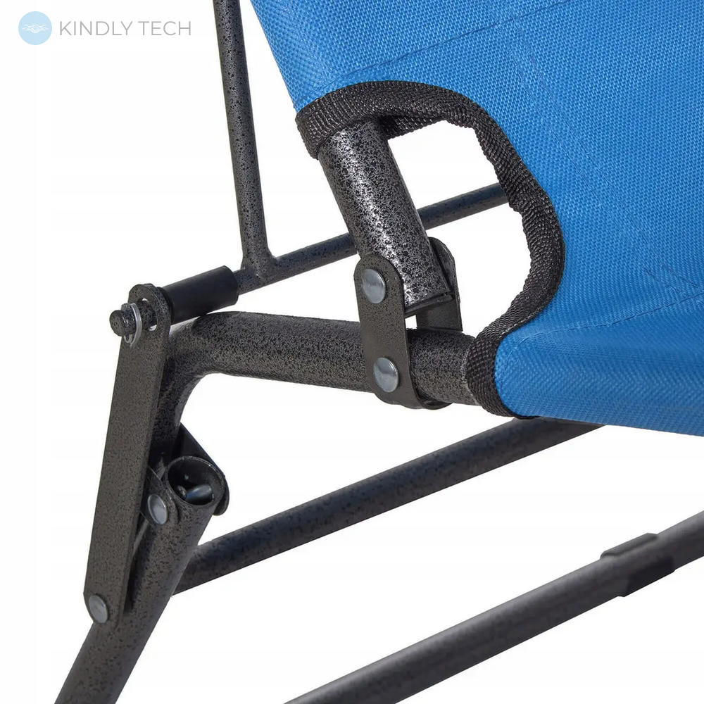 Кресло-шезлонг раскладной с подушкой Beach Chair два подлокотника, Синий