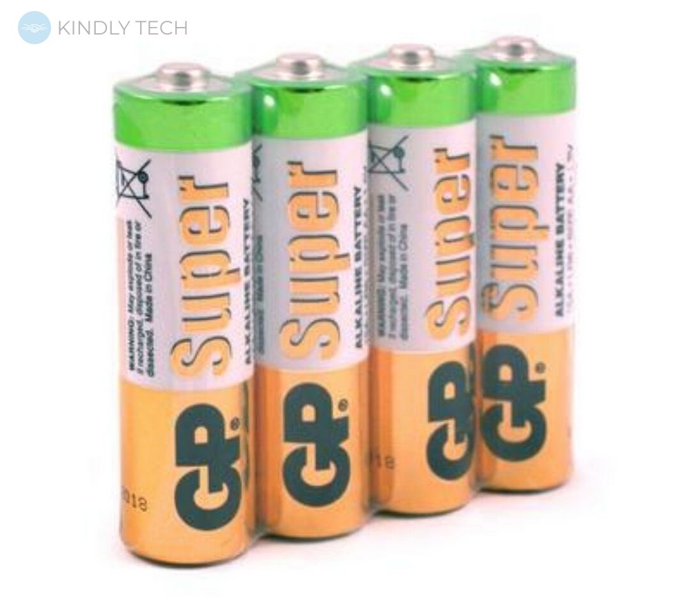 Батарейки пальчикові (4 шт.) GP 1,5A-S2 Super Alkaline LR6, AA