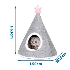 Будиночок для котів із повсті у формі пірамідки