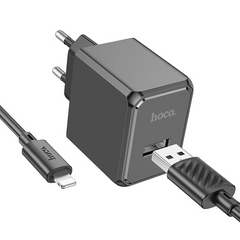 Сетевое зарядное устройство + кабель iPhone USB СЗУ HOCO CS11A, Черное