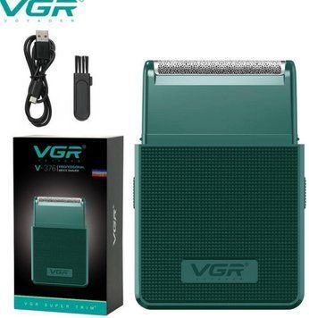Электробритва VGR V-376 GREEN 2-в-1 шейвер с выдвижным триммером, мощность 5 Вт, LED дисплей