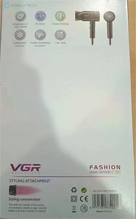 Профессиональный фен VGR V400 1800-2000 Вт