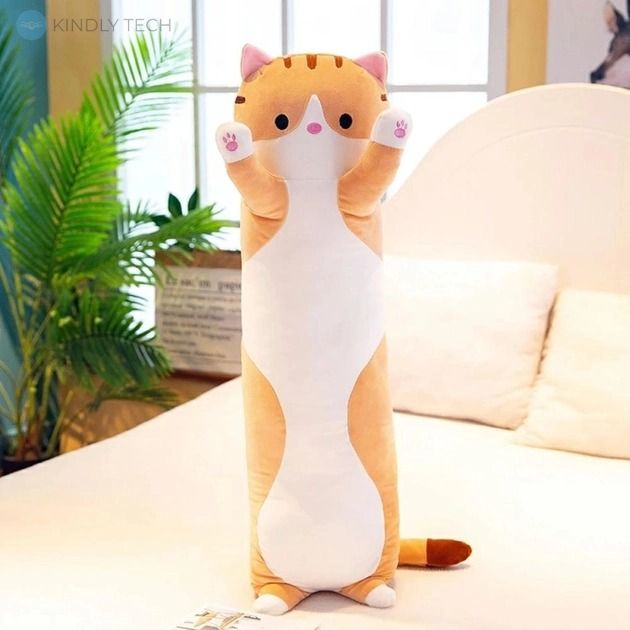 Мягкая игрушка подушка кот- обнимашка, 50 см, микс