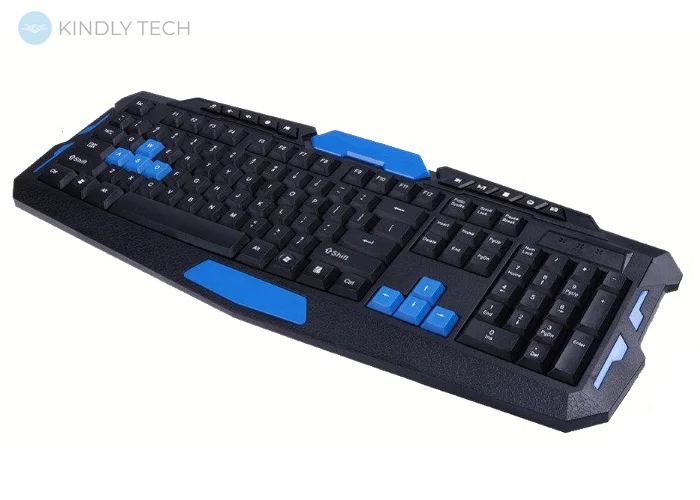 Ігрова бездротова клавіатура + мишка HK8100 Black-blue