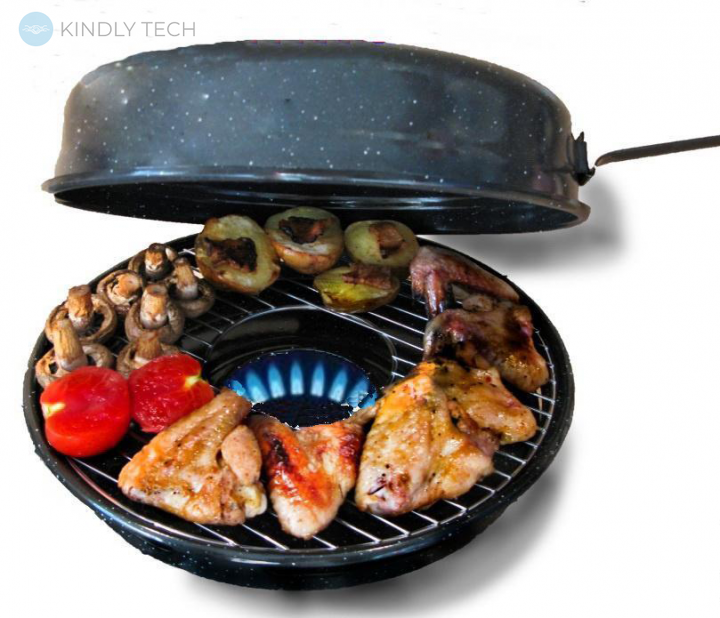 Сковорода кругла газ гриль Benson BN-801 із емальованим покриттям 33 см.