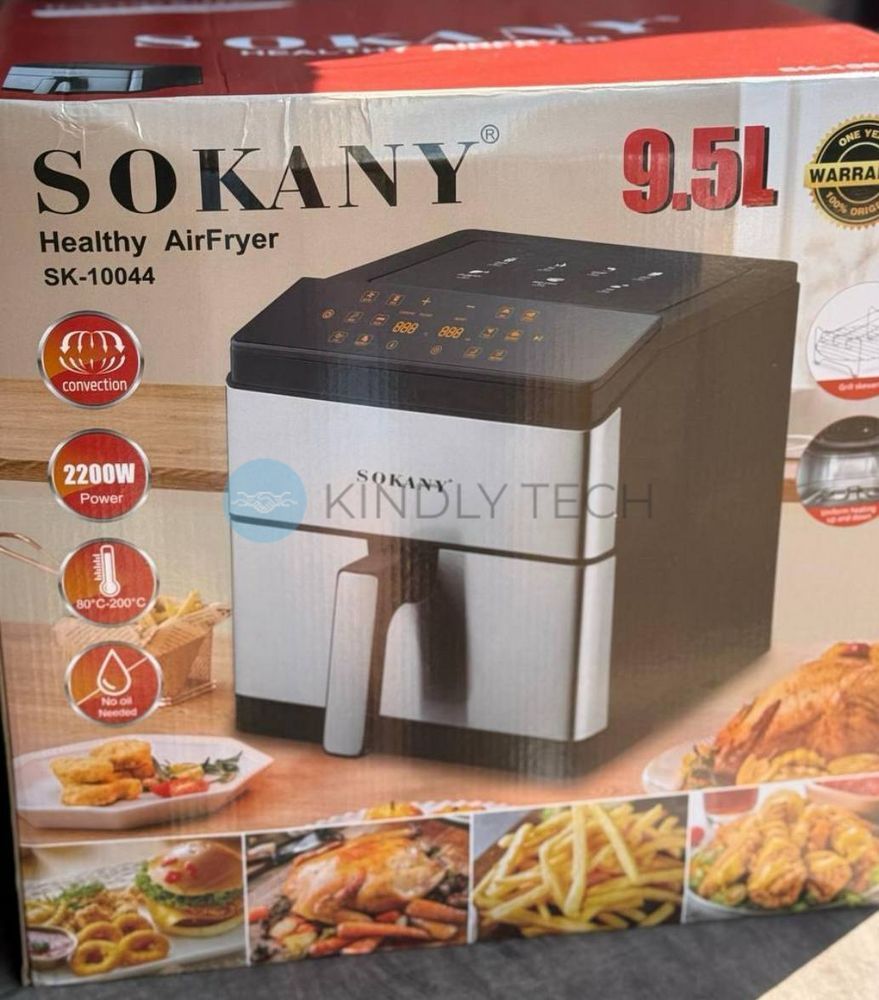 Аэрофритюрница SOKANY SK-10044 с регулировкой температуры и защитой от перегрева, 9,5 л.
