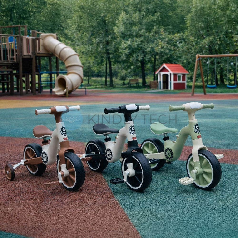 Детский велосипед-беговел 2в1 Happy Baby 1088, Коричневый