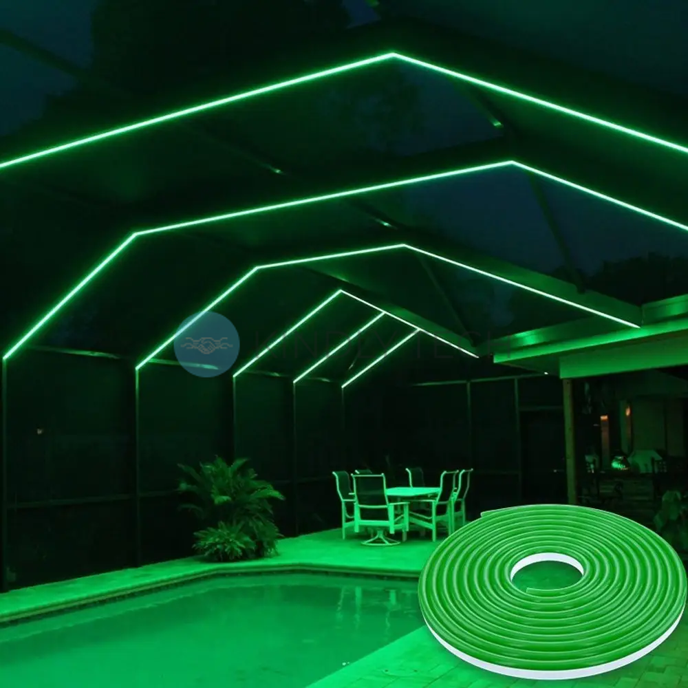 Світлодіодна стрічка силіконова LED NEON 12V-220V 5м, Green
