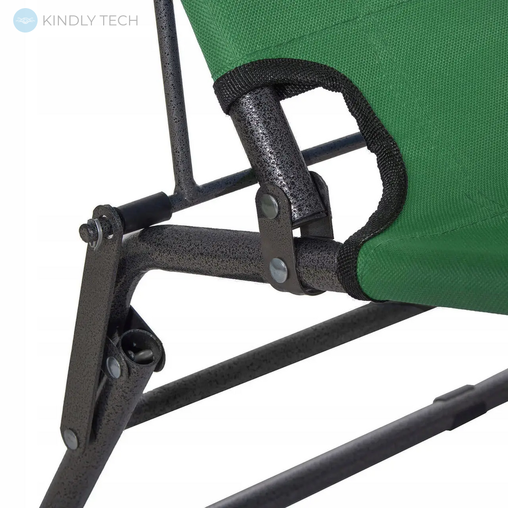 Кресло-шезлонг раскладной с подушкой Beach Chair два подлокотника, Зелёный