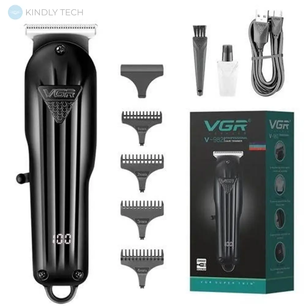 Машинка для стрижки волосся VGR V-982 LED Display - Kindly Tech: Зроби Життя Простіше