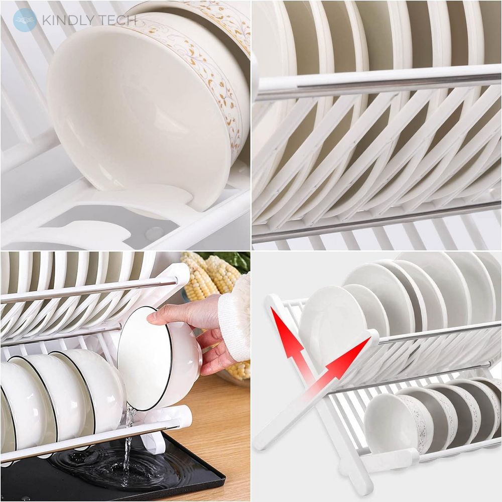 Подставка для сушки посуды Folding drain rack, Белая