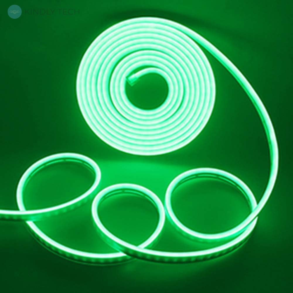 Світлодіодна стрічка силіконова LED NEON 12V-220V 5м, Green