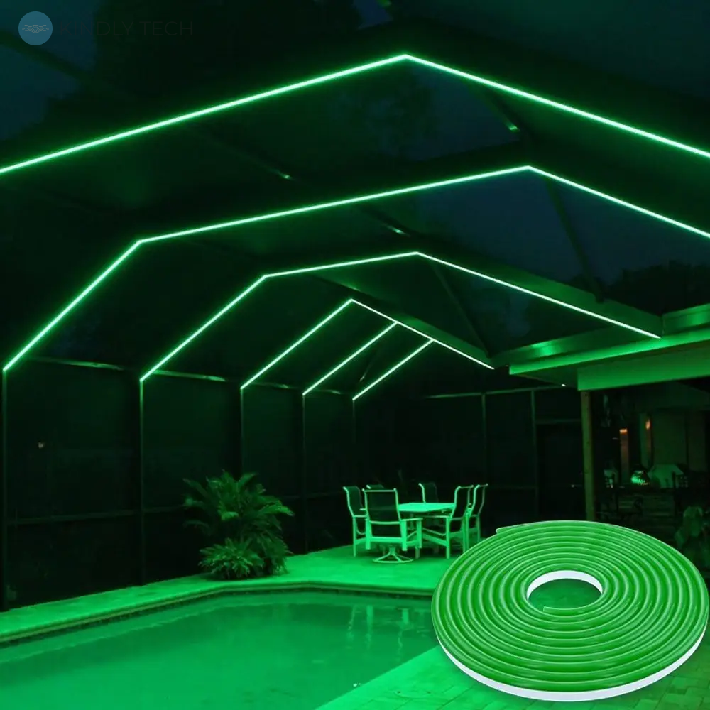 Светодиодная лента силиконовая LED NEON 12V-220V 5м, Green