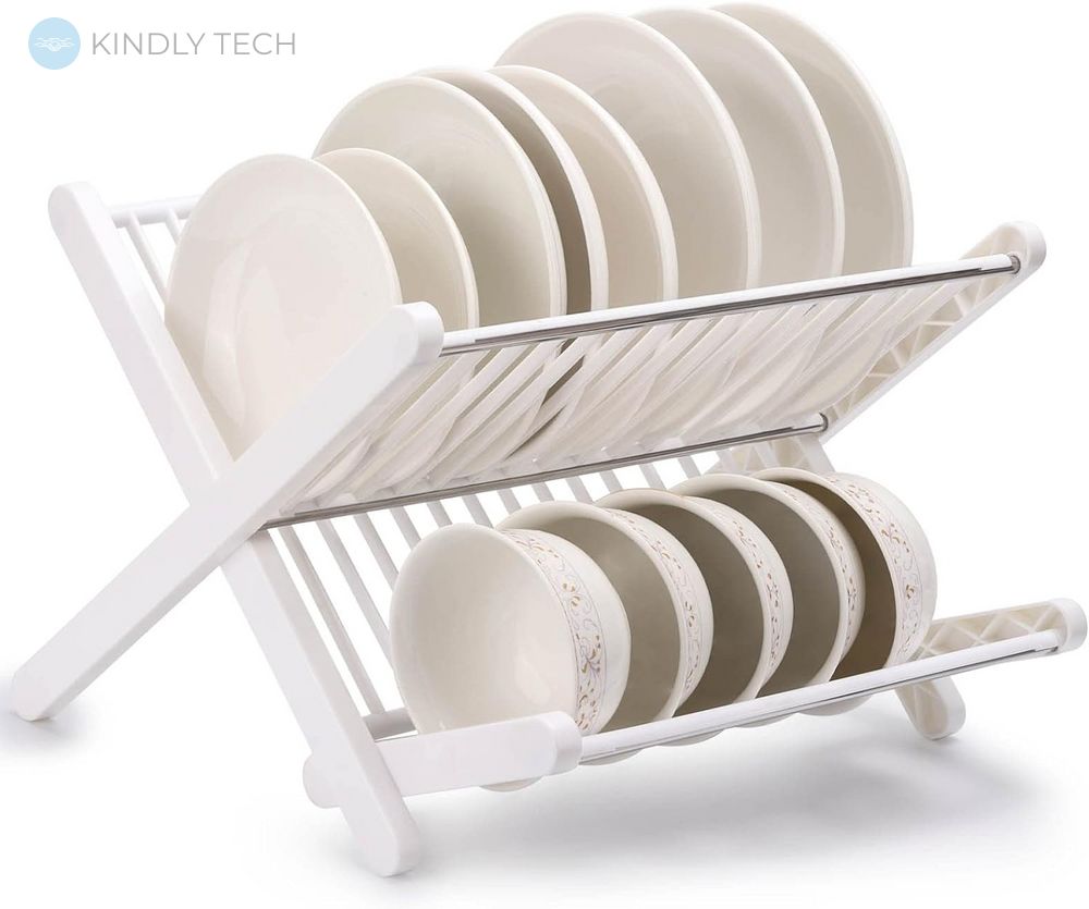 Підставка для сушіння посуду Folding drain rack, Біла
