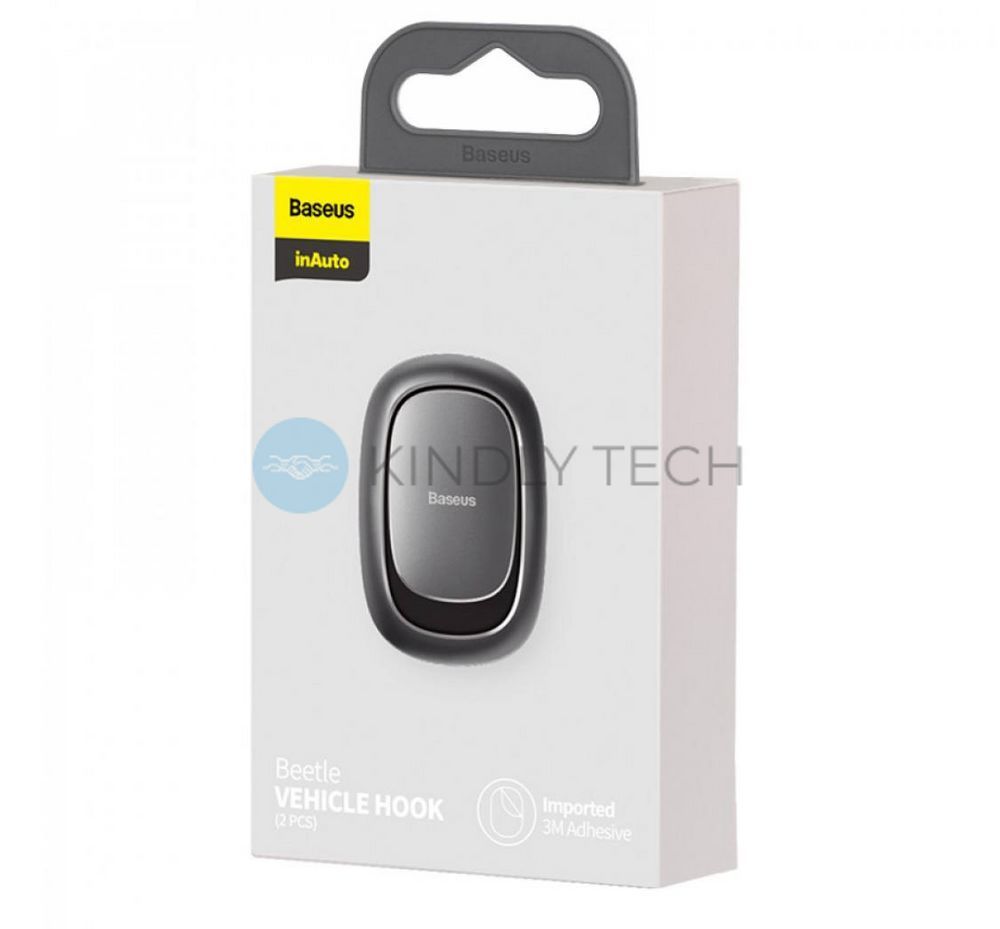 Автомобільний гачок Beetle Baseus (ACGGJK-0G) темно-сірого кольору для підвішування сумок та аксесуарів у салоні авто