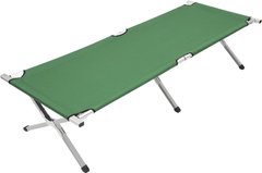 Раскладушка кровать туристическая для кемпинга, 190х62х42см, Зеленая