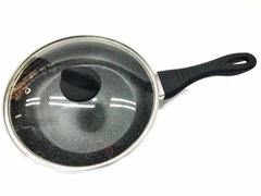 Сковорода з кришкою з антипригарним мармуровим покриттям Benson BN-569 26 х 52. см