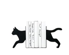 Тримачі для книг «Та, що біжить кішка»(дерев'яна), Чорний