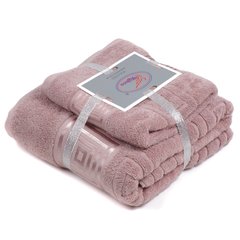 Комплект махровых полотенец для сауны и бани, Розовый