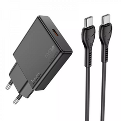 Сетевое зарядное устройство 20W | PD3.0 | C to C Cable (1m) — Hoco N37 — Black