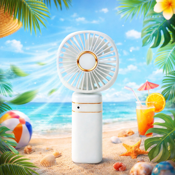 Портативный мини вентилятор Portable Small Fan S21 аккумуляторный USB с LED дисплеем,Белый