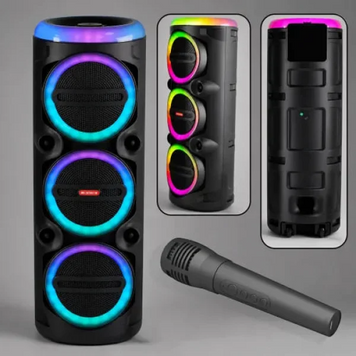 Портативна Bluetooth-колонка MS-2076BT-W 90 Вт з бездротовим мікрофоном та RGB-підсвічуванням